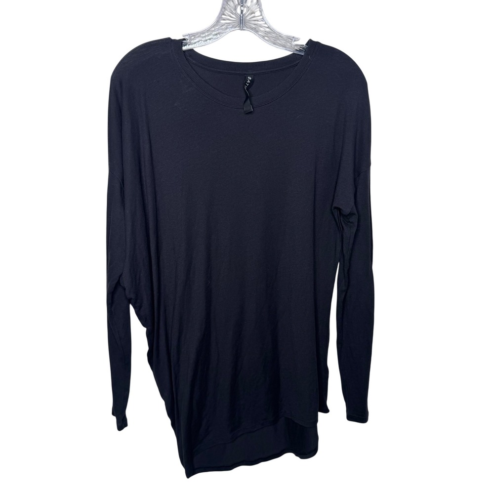Athleta Black Modal Blend Long Sleeve Relaxed Fit‎ Top Shirt Womens Size S